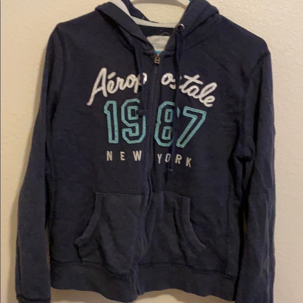 Navy blue zip up hoodie
